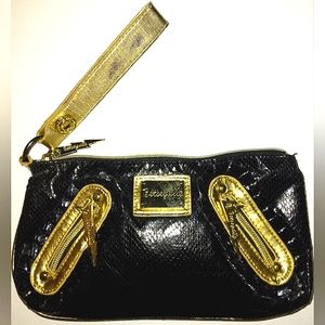 ☆Rare☆Vintage BETSEY JOHNSON~Betseyville large Zip Top Wristlet/Evening Bag☆